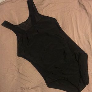 Black swimsuit with mesh cutouts - worn ONCE